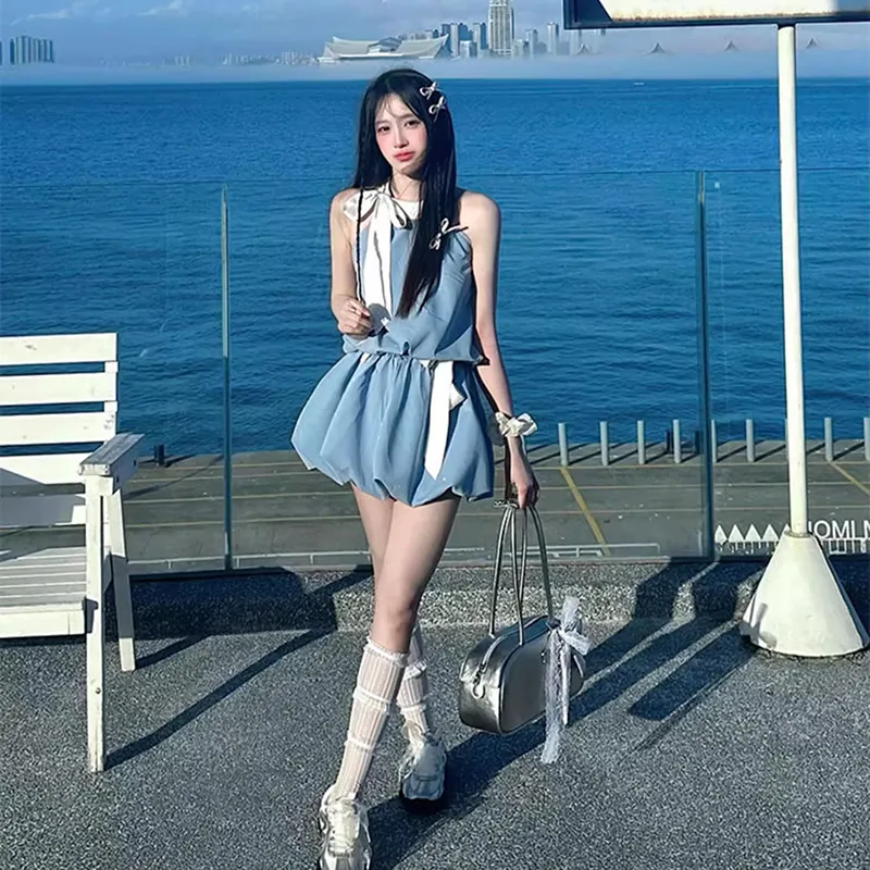 BEAUTIFUL CONFESSION Sleeveless Dress Women's Blue-2