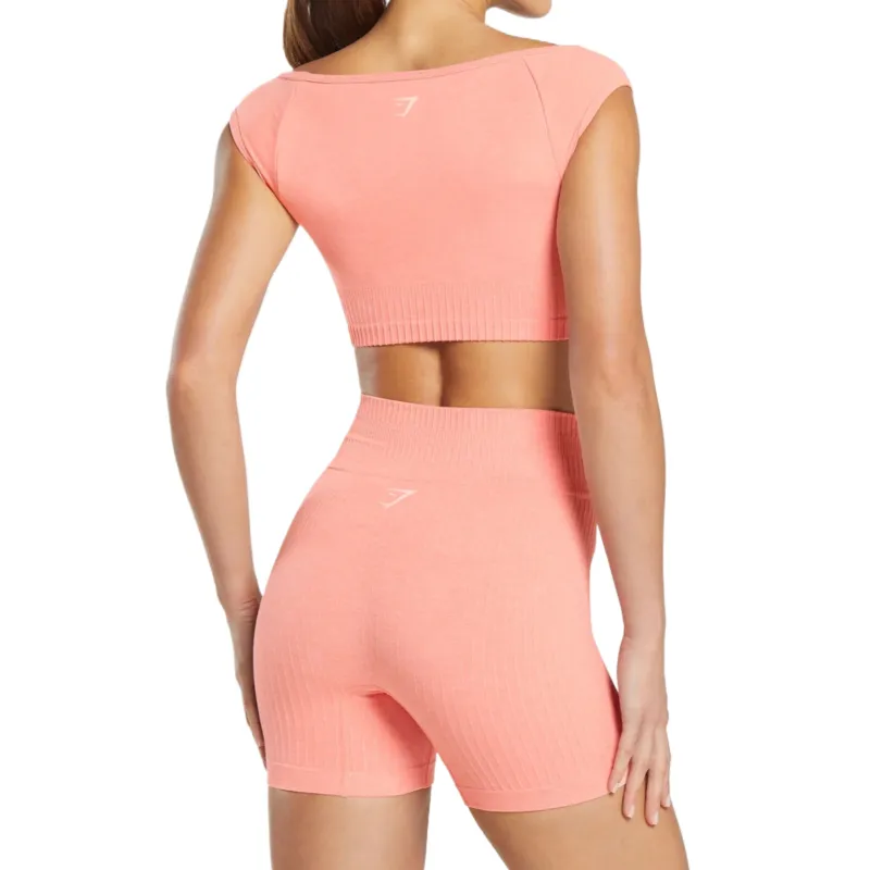 GYMSHARK LUXESEAMLESSBOATNECKCROPTOP Sport Vests Women's-1