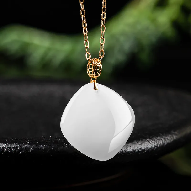 Royal Heaven's Choice Pendants Pale Greenish White Jade Unisex-3