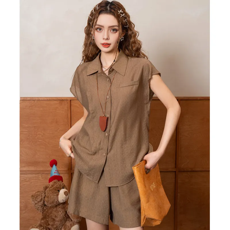 FAWENXIANGZI Summer Casual Suit Loose Fit Women's-5