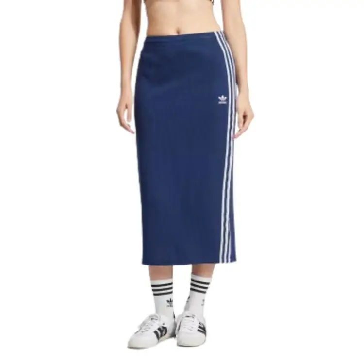 Adidas Originals Knit Long Skirt Women's Navy Blue-1