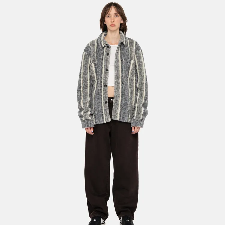 Stussy Striped Sherpa Shirt-17