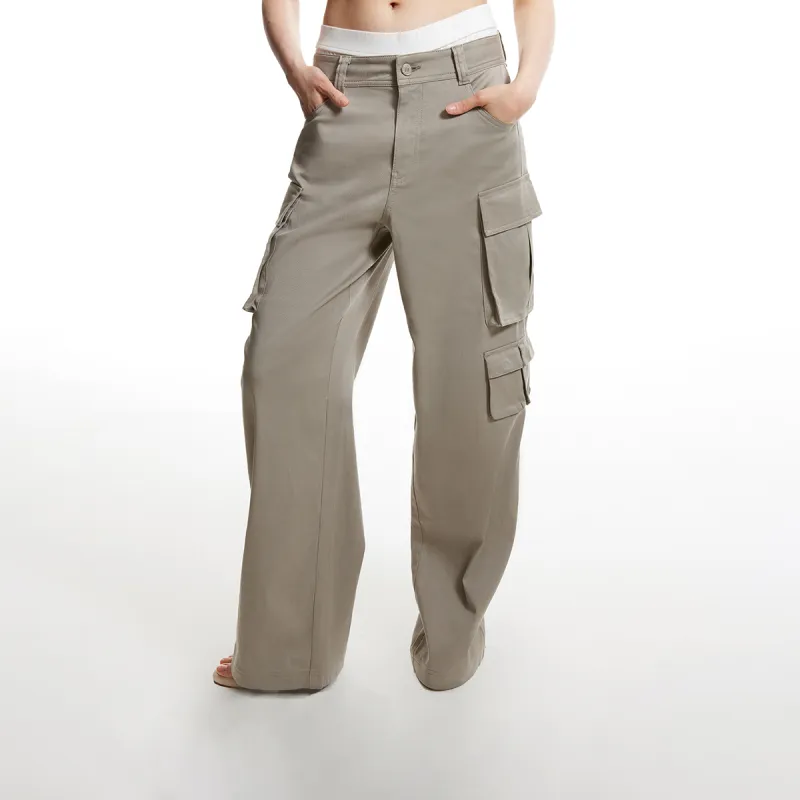 SEASON HIGH Casual Pants Women's Dense Fog Gray-2