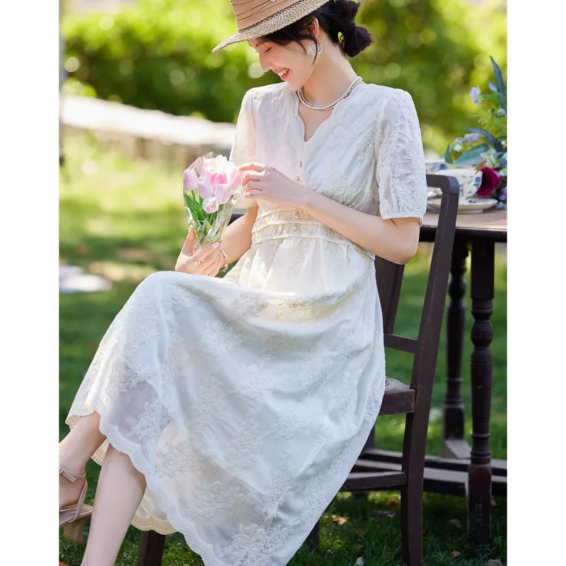 TERRE BLEUE Short Sleeved Dress Women's-2