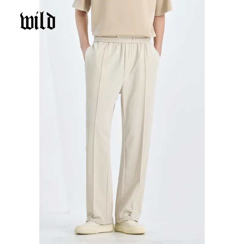 WILD LEADER Casual Pants Men Warm Sun Apricot[WKW5138Y17]-3