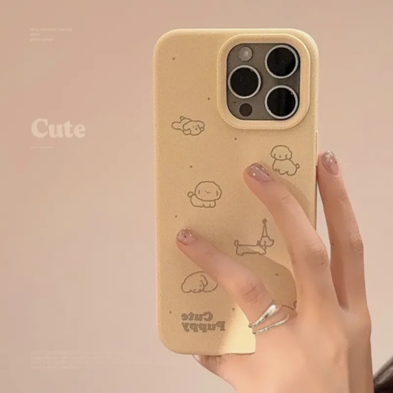 QIZHENG TPU Material Line Puppy Creative Abstract Phone Case Compatible With Apple 16 Pro Max/15/14/13/12/11-5