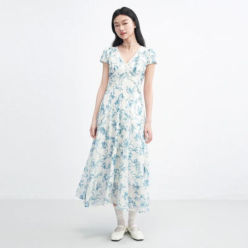 LEDIN Short Sleeved Dress Women's Sail Blue-3