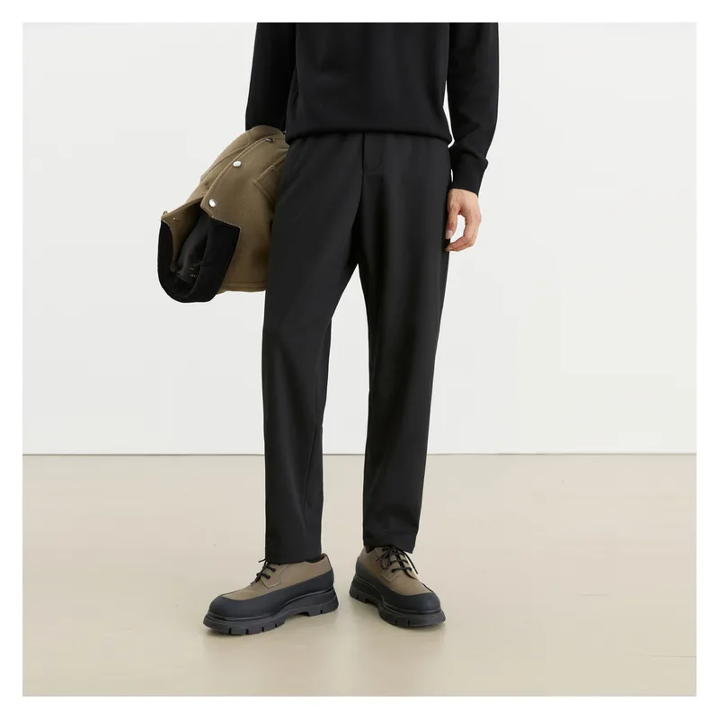PEACEBIRD MEN Casual Pants Unisex Black-4