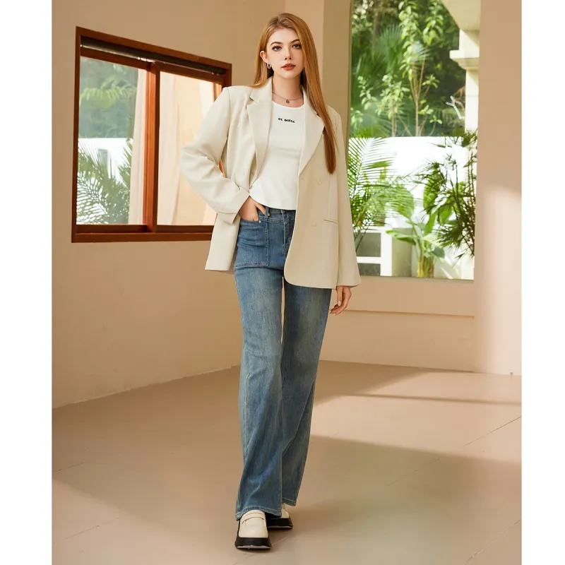 FAWENXIANGZI Business Suit Women's Ecru-1