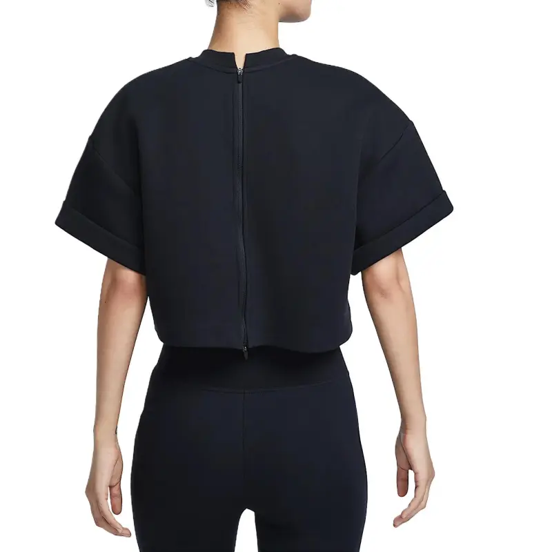 Nike Sportswear Tech Fleece Drop Shoulder Sleeve T Shirt Women's Black-1
