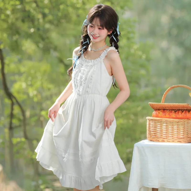 SNBL Slip Dresses Women's White-2