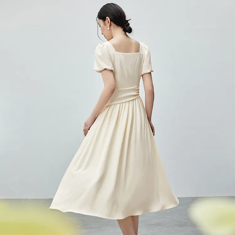 SENTUBILA Short Sleeved Dresses Women's Birch Apricot-4