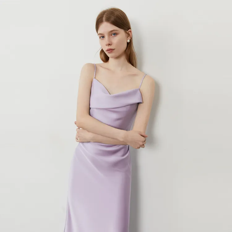 DPLAY Slip Dresses Women's Taro Purple-4