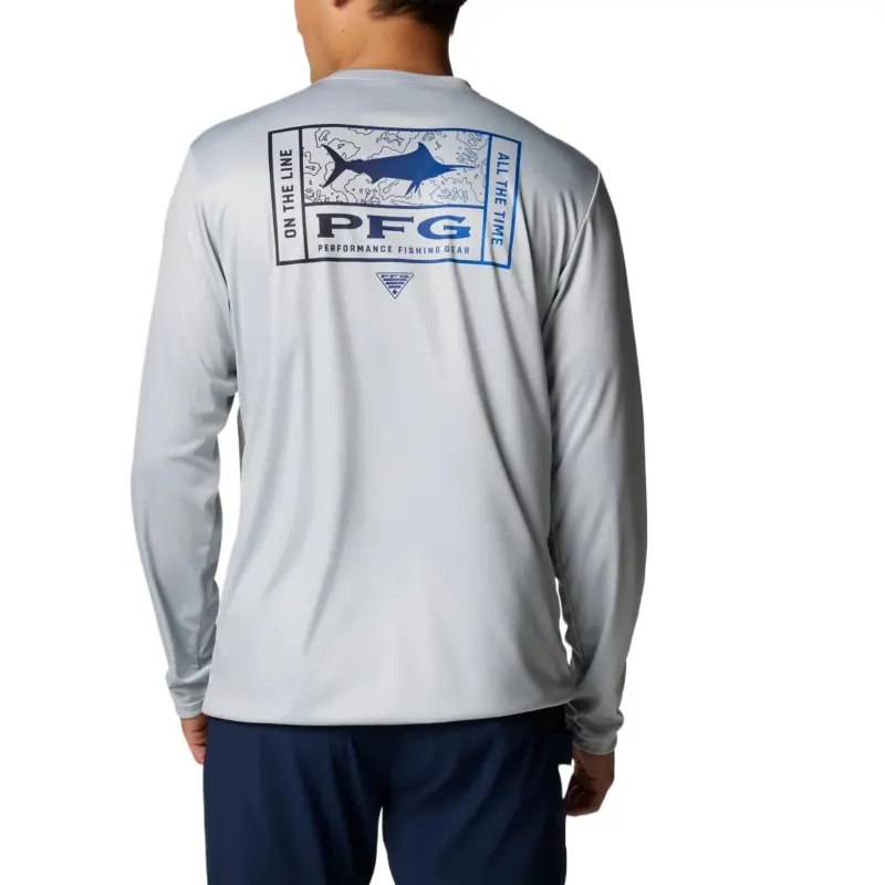 Columbia PFG Terminal Tackle Line Time T-Shirt Men's Gray-1