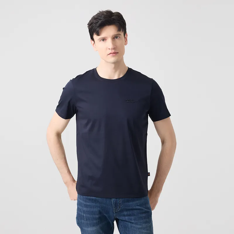 DIDIBOY T Shirts Men Navy Blue-3