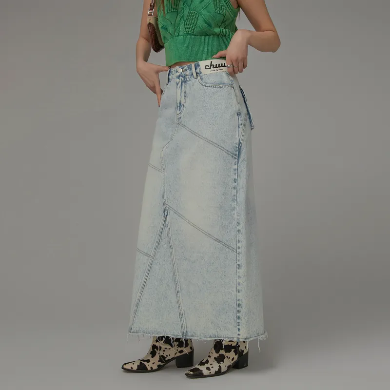 CHUU Casual Short Skirts Women's Light Denim Blue-2