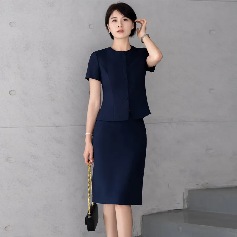 ONE SHALLOW Business Suits Women's Navy Blue-2