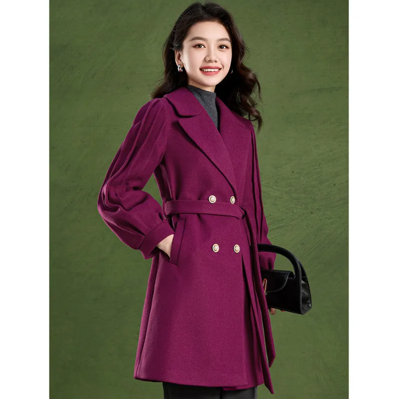 Mylan Spring Fall Trench Coat Loose Fit Women's Grape Purple-1
