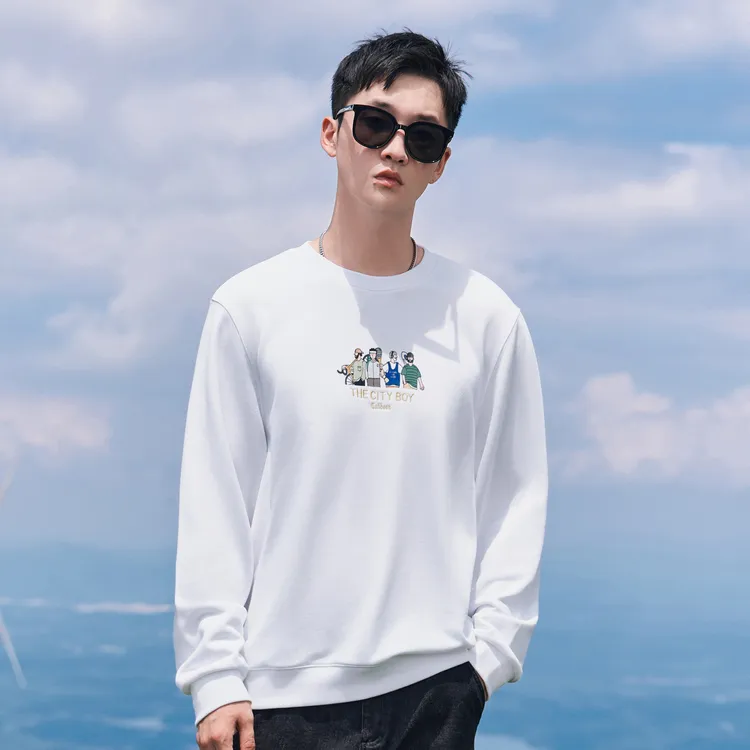 Cabbeen Sweatshirts Men Bleached 02-3