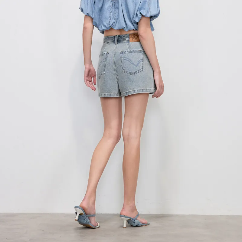 ONLY Denim Shorts Women's J32 Washed Denim Blue-4