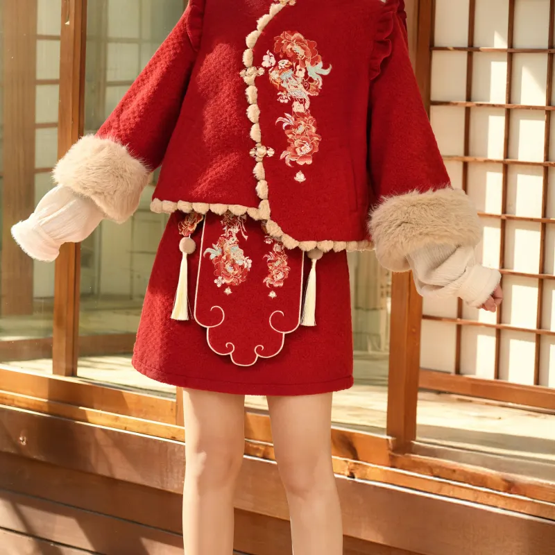 SNBL Two Piece Skirt Sets Women's Coat+Skirt-5