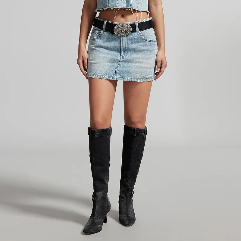 Miss Sixty Denim Short Skirts Women's Light Blue-2