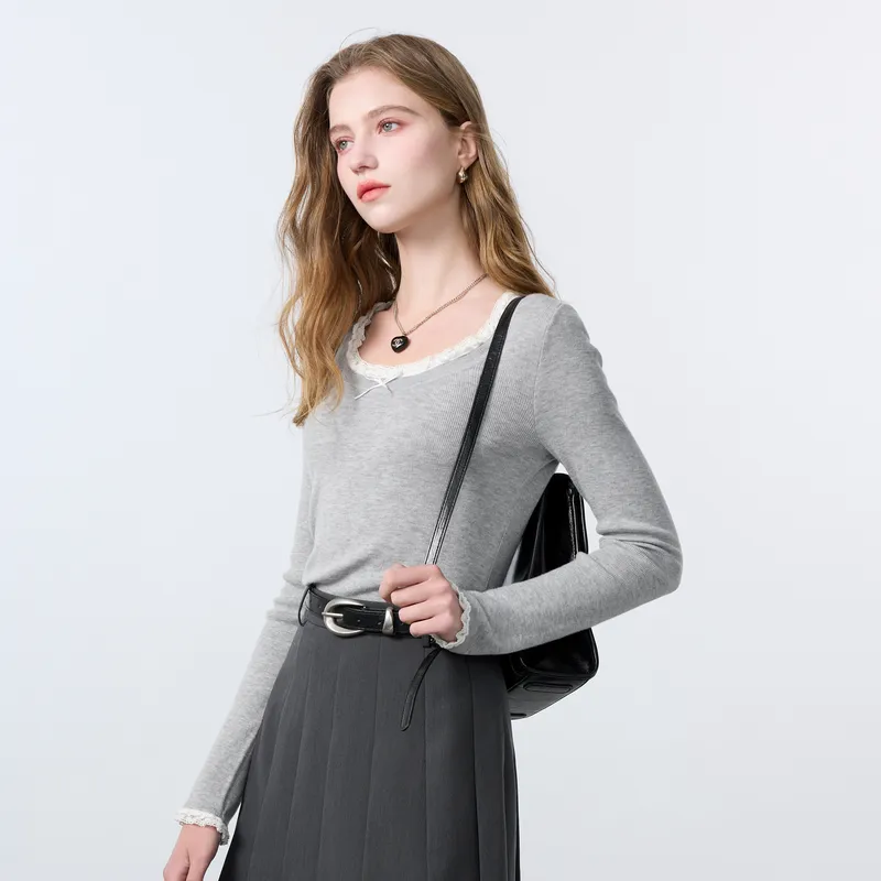 3COLOUR Knitwear Women's Heather Gray-4