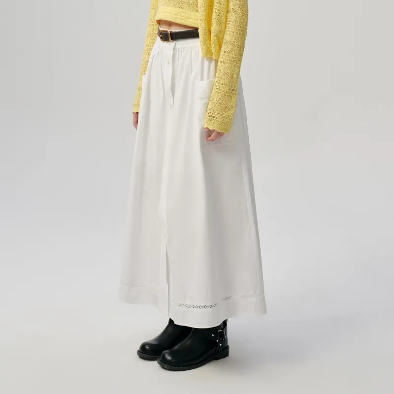 Teenie Weenie Casual Long Skirt Women's White-5
