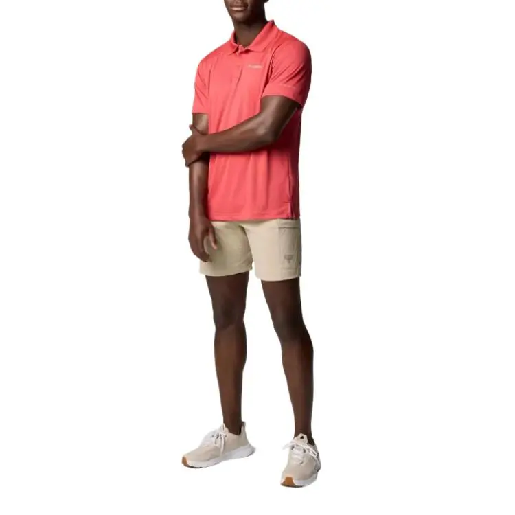 Columbia PFG Solar Stream Polo Shirt Men's Sunset Red-3