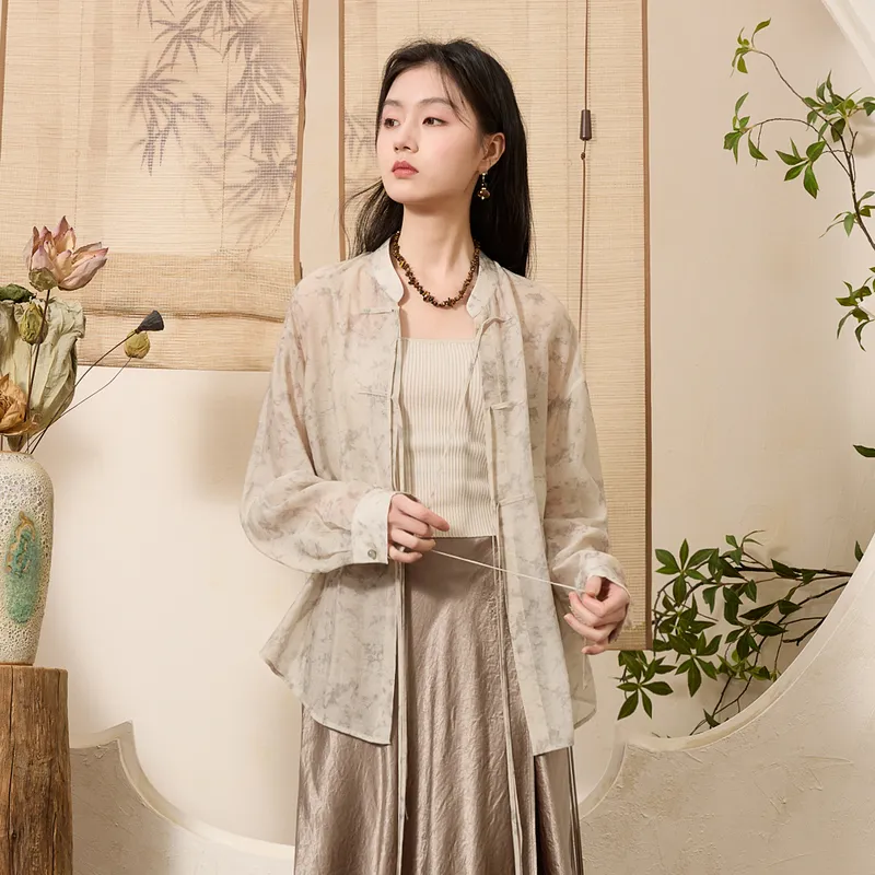 3COLOUR Shirt Women's Heather Gray Floral-6