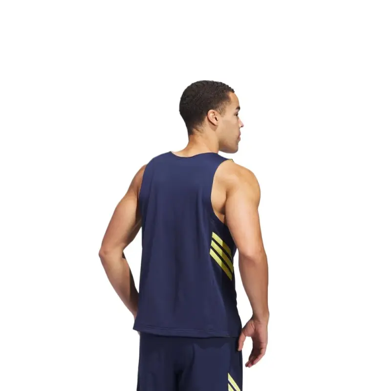 Adidas Tank Top Men's Dark Indigo Pure Sulfur Yellow-2