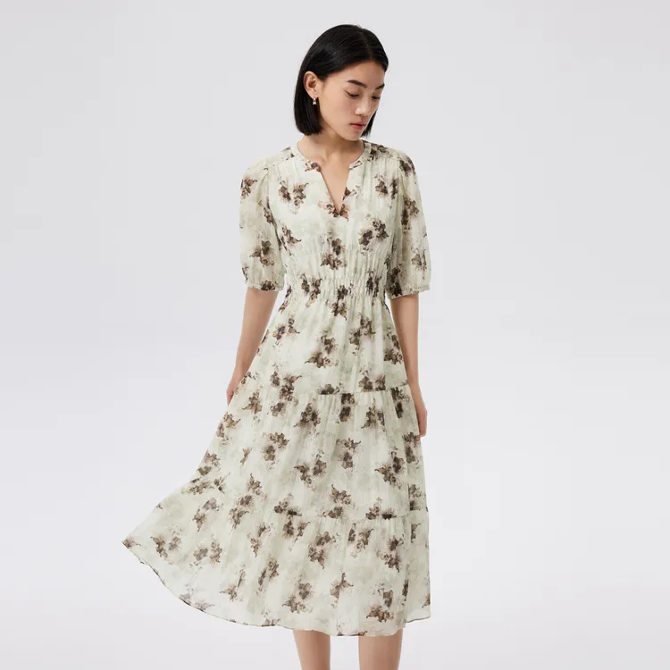 SHUIYUNJIAN Short Sleeved Dress Women's-3
