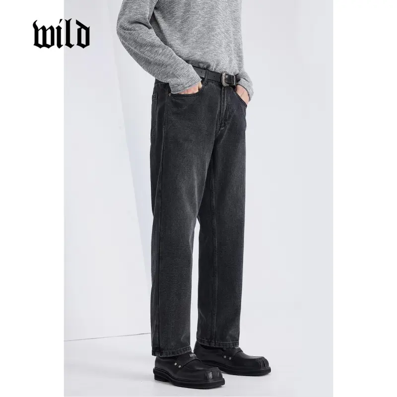 WILD LEADER Jeans Men Black Gray[NKW4238V49]-1
