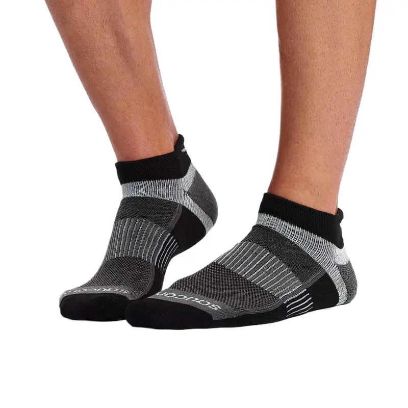 Saucony Inferno Cushioned No Show Tab Socks Sets Unisex 3 Pack Black-2
