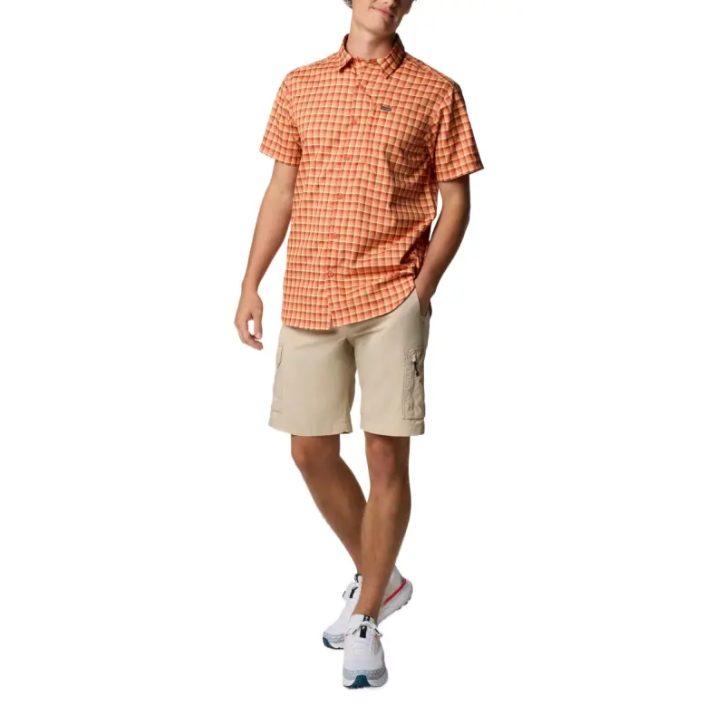 Columbia Silver Ridge Utility Lite Shirt Men's Orange Lattice-3