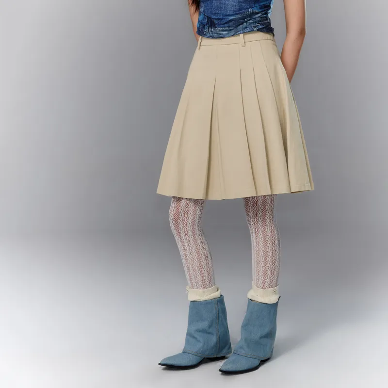 CHUU Casual Short Skirts Women's Khaki-3