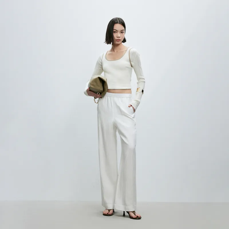 ONLY Casual Pants Women's A43 Cream White-3