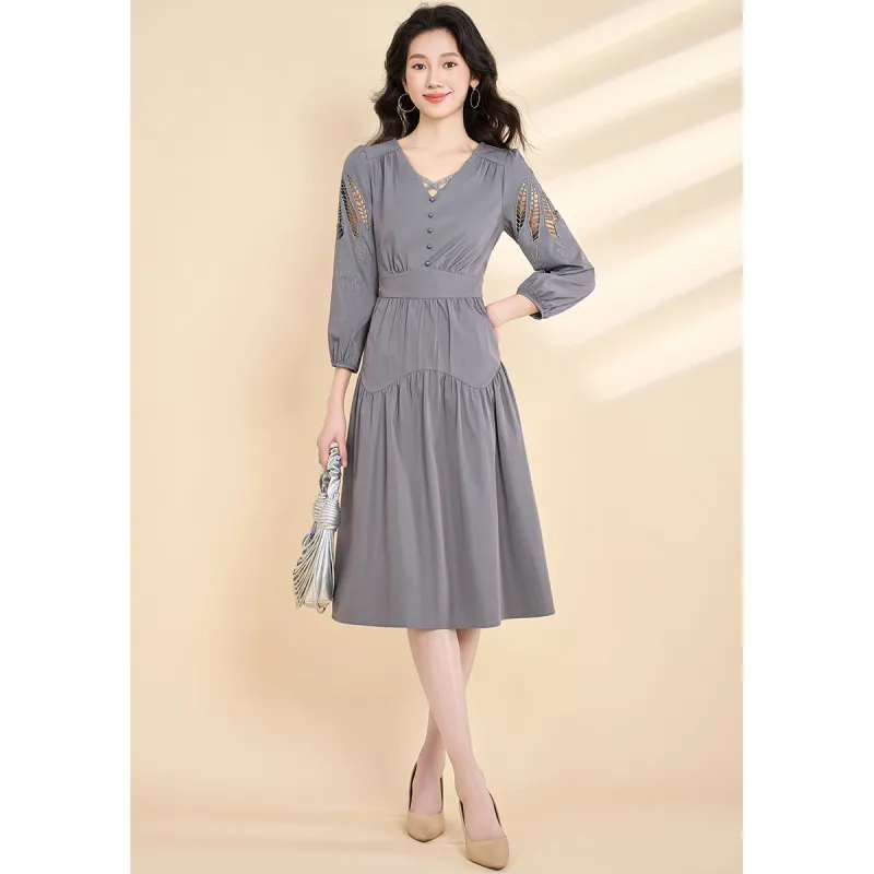 Mylan Long Sleeved Dress Women's Gray-5
