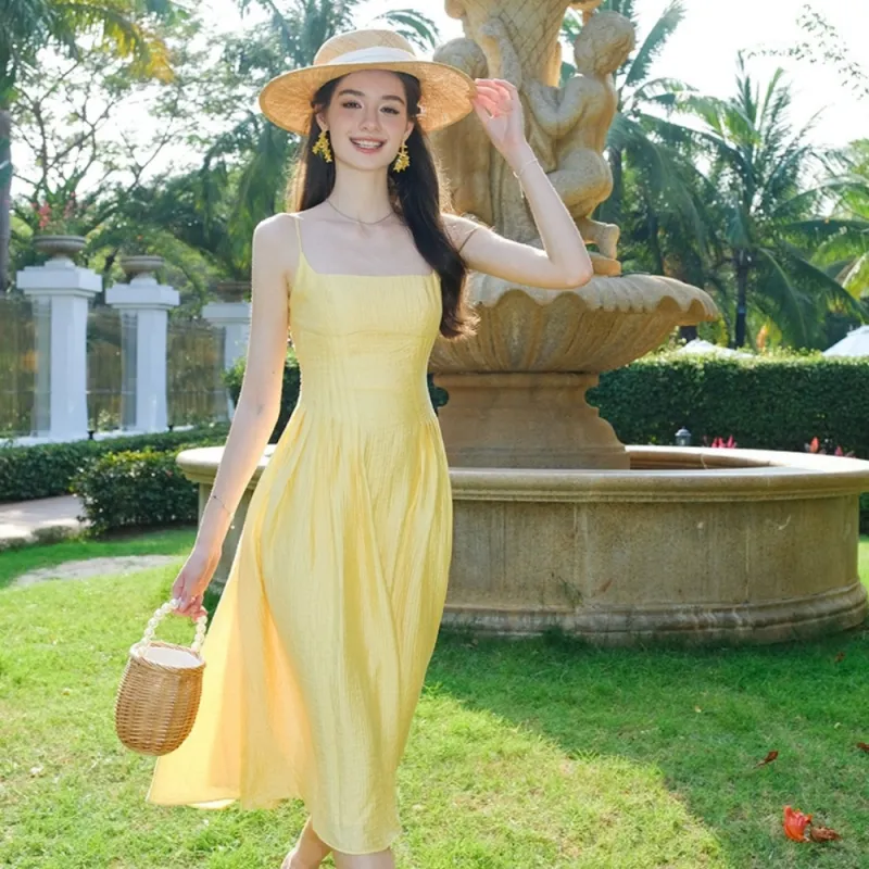 BEAUTIFUL CONFESSION Slip Dress Women's Yellow-2