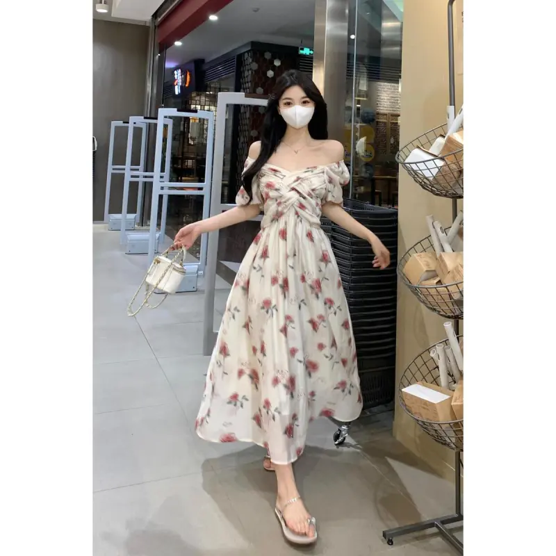 XIANSINIAO Short Sleeved Dress Women's-3