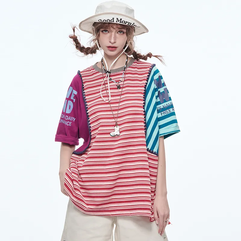 ELF SACK T Shirt Women's Red Stripes-3