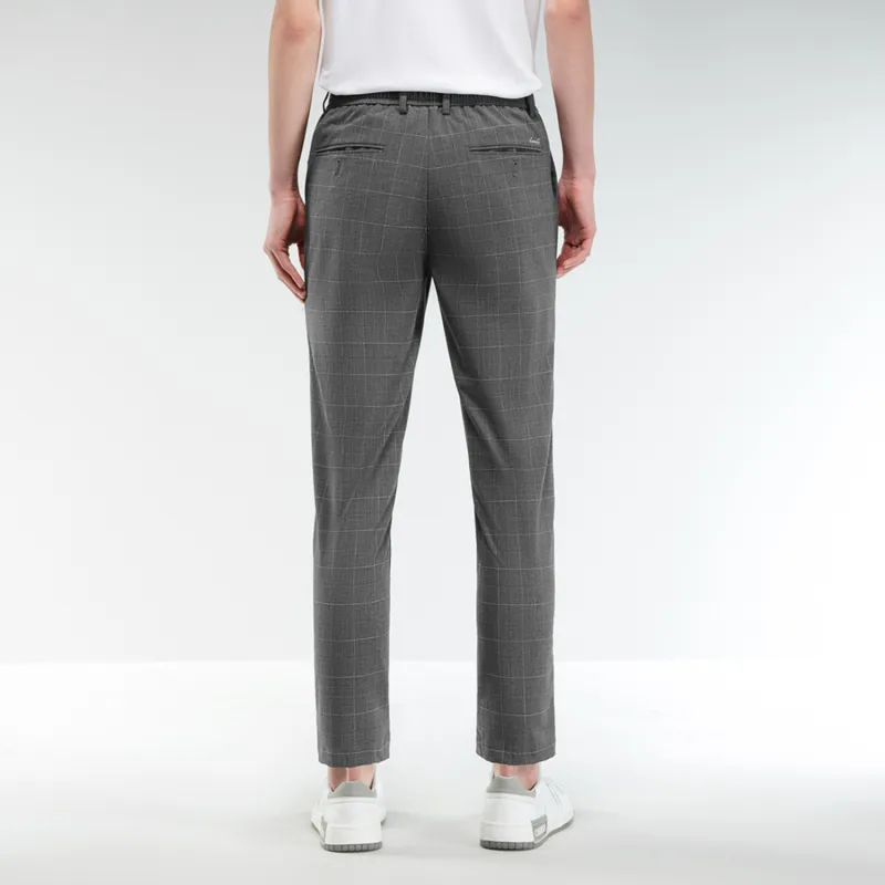HLA Casual Pants Men Light Gray Plaid E3-3