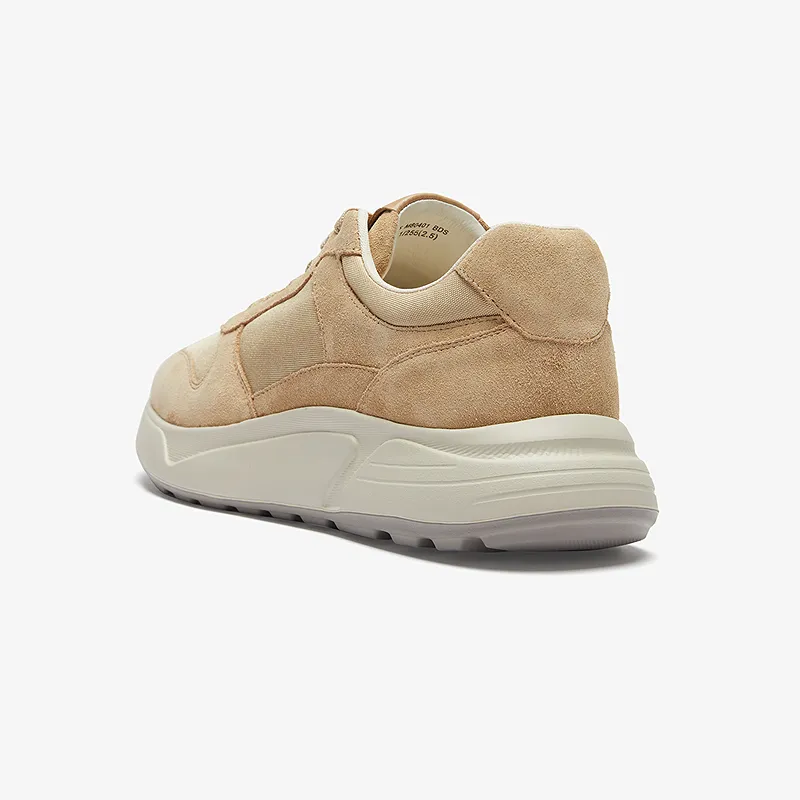 Le Saunda Lightweight Height Increasing Low Top Casual Shoes Men's Beige-2