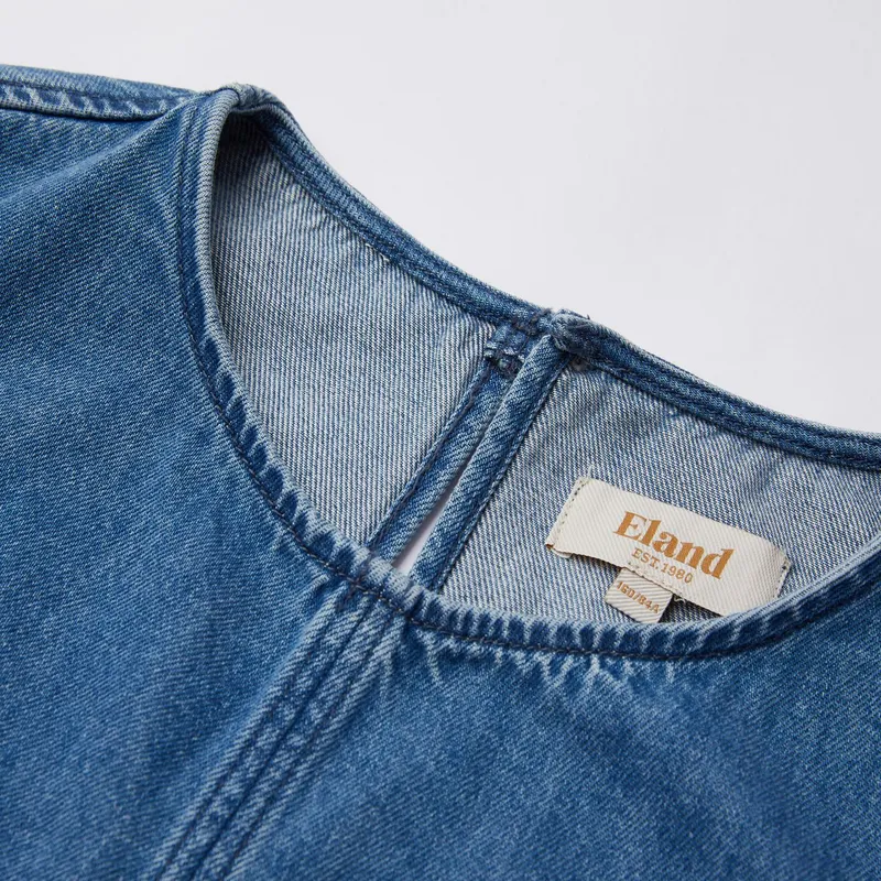 E.land Sleeveless Dress Women's Denim-2