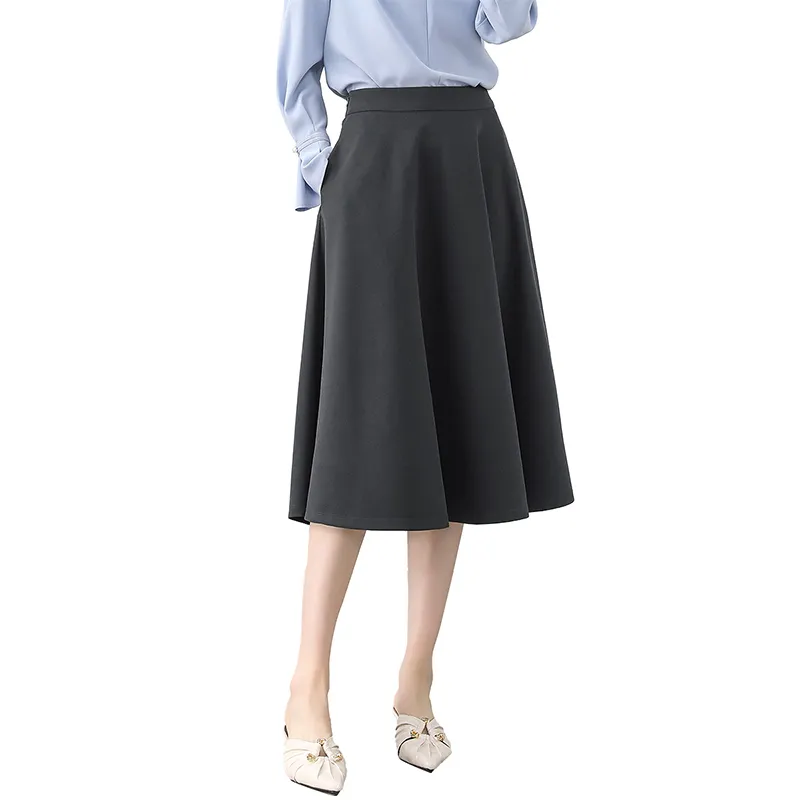 SENTUBILA Casual Long Skirts Women's Gray-3