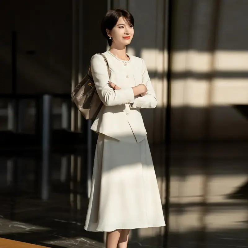 ONE SHALLOW Business Suits Women's Beige Apricot-1