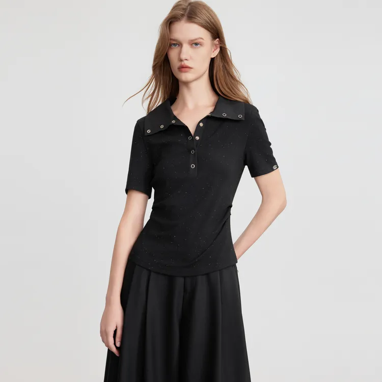 ELLE T Shirts Women's Black-4