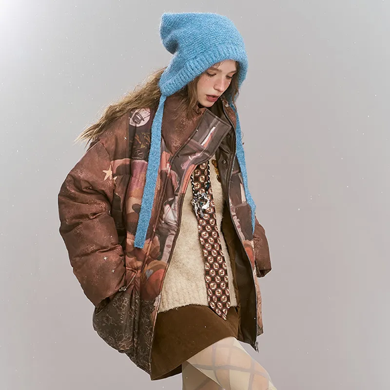 ELF SACK Down Jacket Women's Vintage Brown Coffee-4