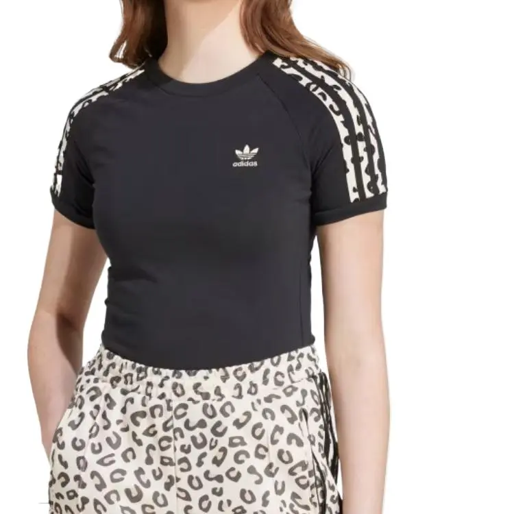 Adidas Originals Leopard 3 Stripes Tee-1
