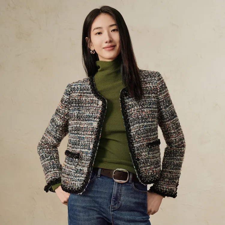 JZ. ANNAKRO Cropped Coat Women's Heather Gray-2